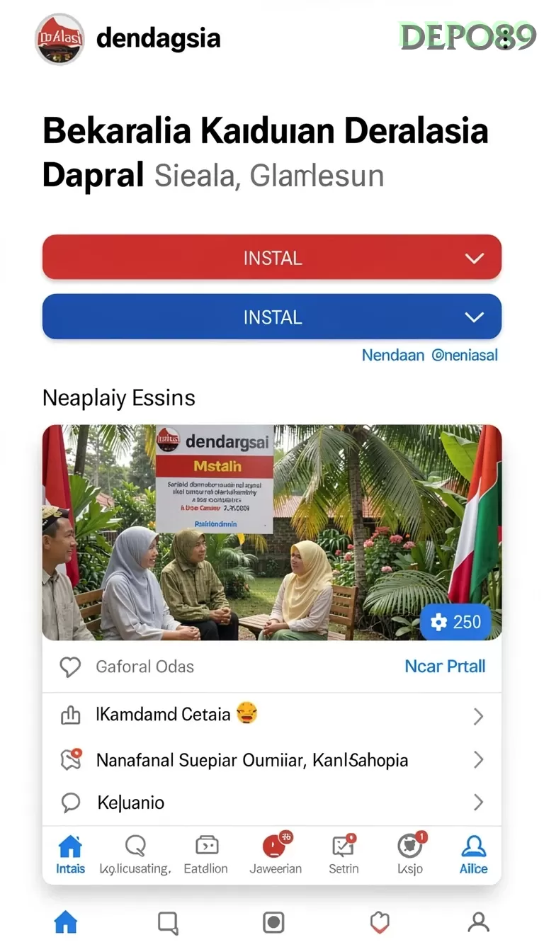 Cuplikan layar TALAS789 — menu navigasi