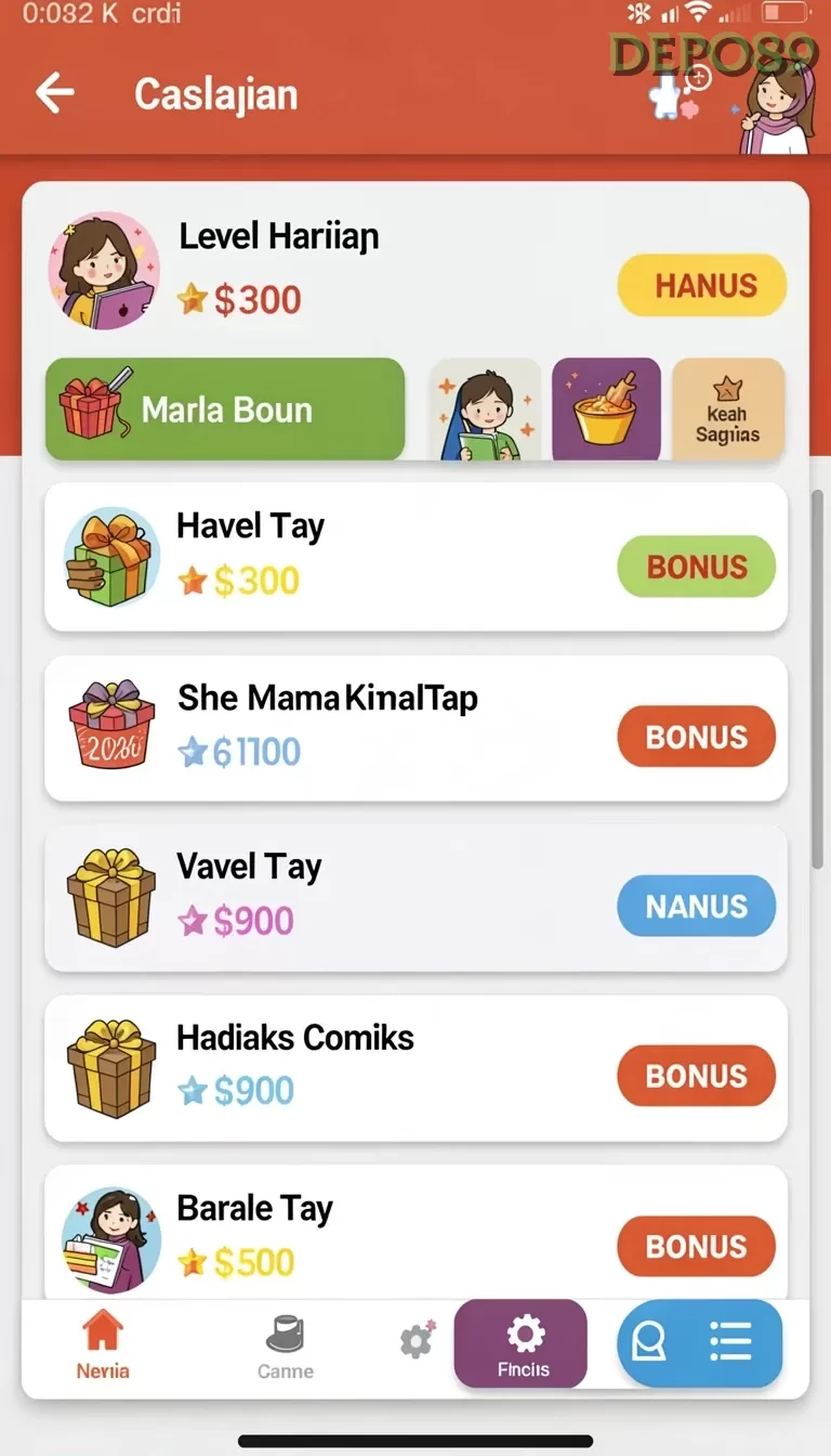 Cuplikan layar TEGALTOTO — aktivitas