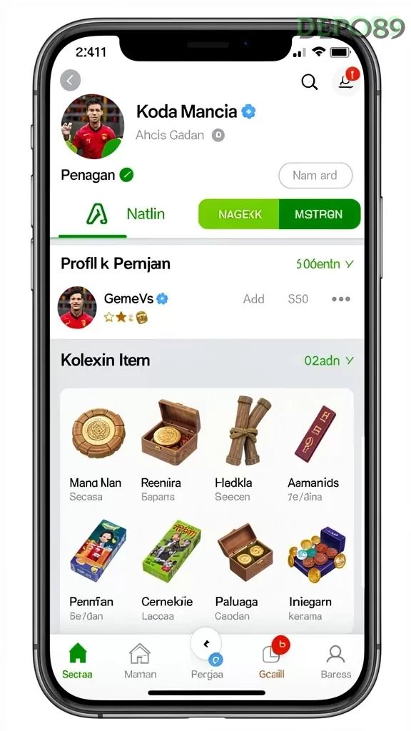 Cuplikan layar MONTE77 — menu navigasi
